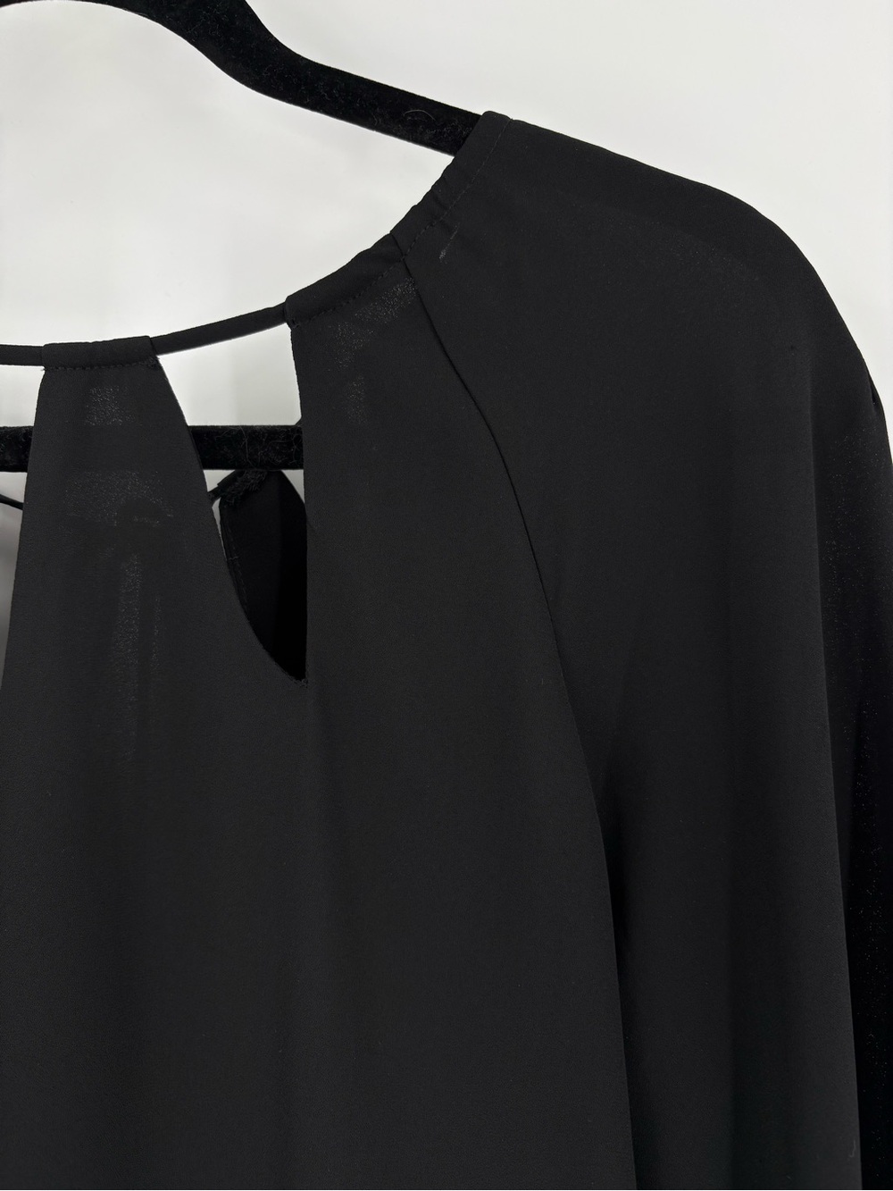 Dark Fairy Forest Witch Goddess Black Bell Sleeve Sheer Flowy Blouse Top Medium - Picture 5 of 12
